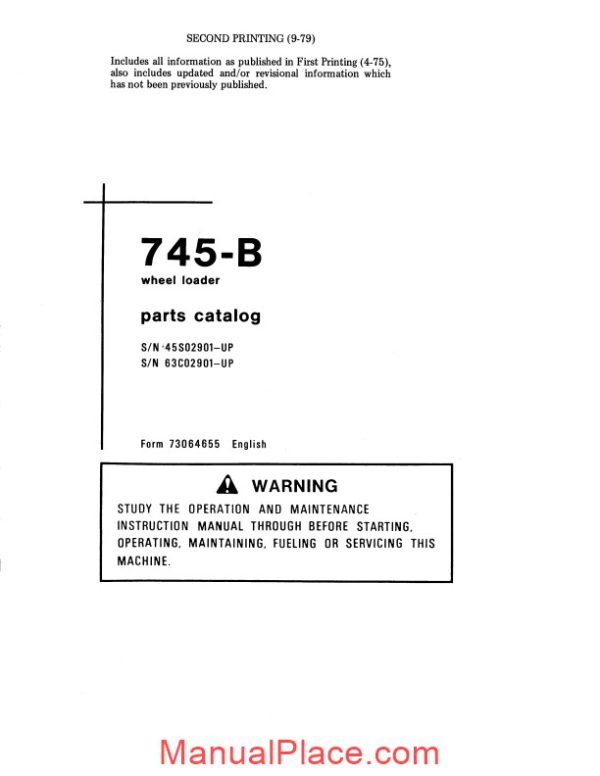 fiat allis 745b wheel loader parts catalog page 3