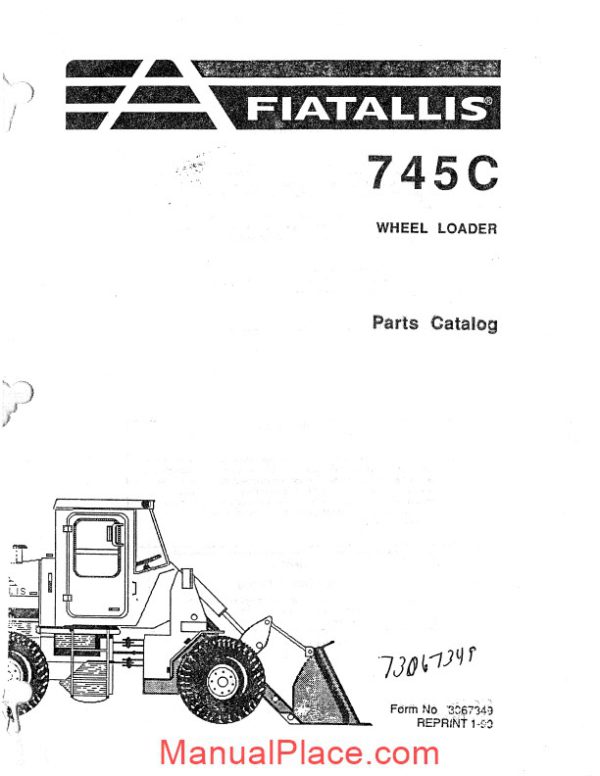 fiat allis 745c wheel loader parts catalog page 1