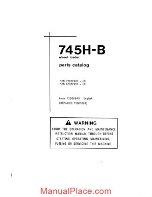 fiat allis 745h b wheel loader parts catalog 16f17385 page 1