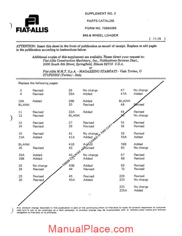 fiat allis 945b wheel loader parts catalog 16f17380 page 4