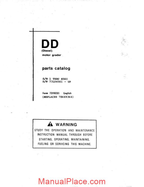 fiat allis dd motor grader parts catalog 16f17374 page 3