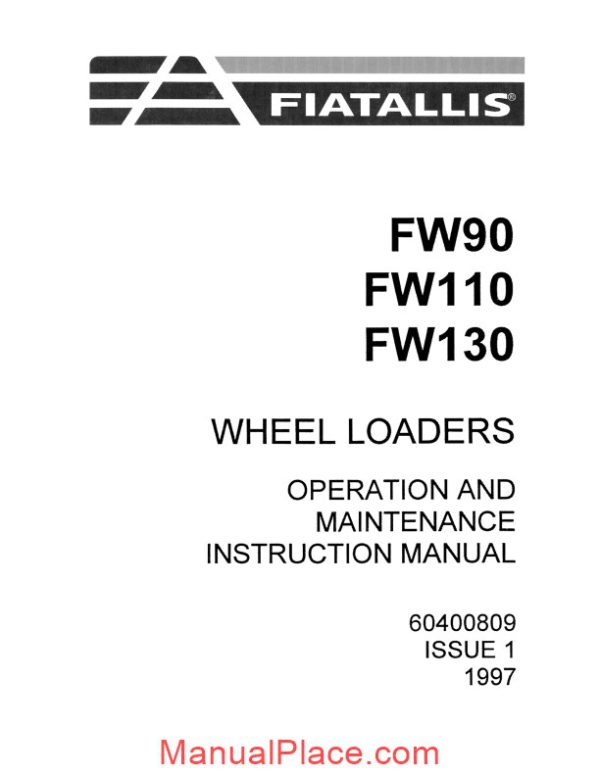 fiat allis fw90 fw110 fw130 operator page 1