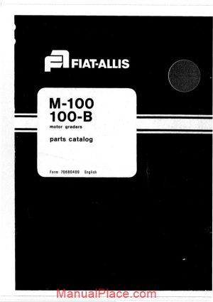 fiat allis m100 m100b motor grader parts catalog page 1