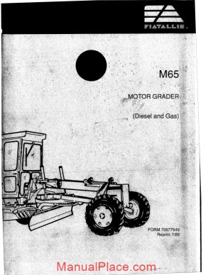 fiat allis m65 motor grader parts catalog 16f17376 page 1