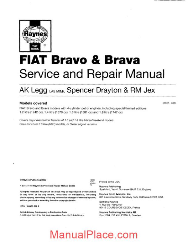 fiat bravo brava service repair manual 1995 2000 page 2