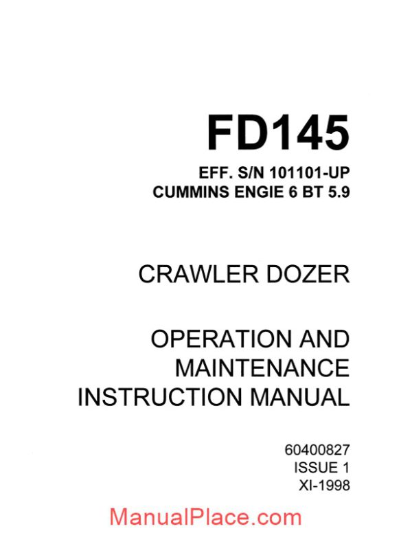 fiat fd145 om maint instr manual page 1