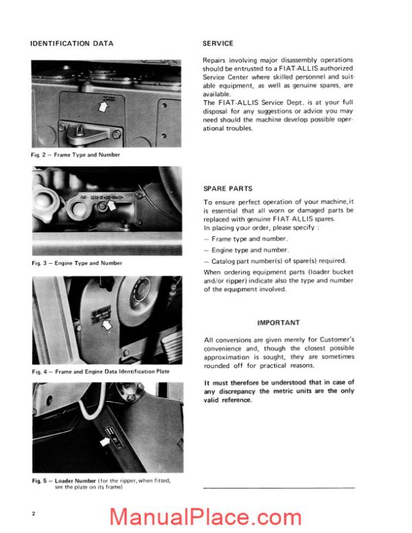 fiat fl14b om maint instr manual page 3