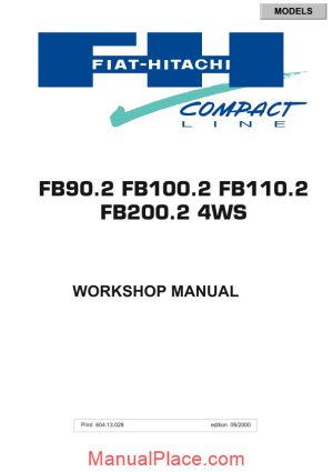 fiat hitachi fb90 100 110 200 2 4ws workshop manual page 1