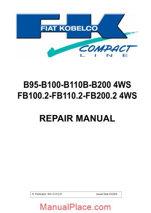 fiat kobelco b95 b100 b110 b2004ws repair manual page 1