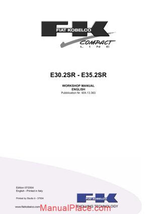 fiat kobelco e30 2sr e35 2sr evolution workshop manual page 1