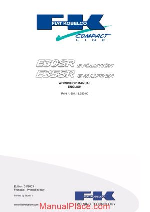 fiat kobelco e30sr e35sr evolution workshop manual page 1