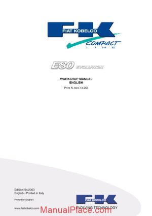 fiat kobelco e80 evolution workshop manual page 1