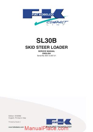 fiat kobelco sl30b workshop manual page 1