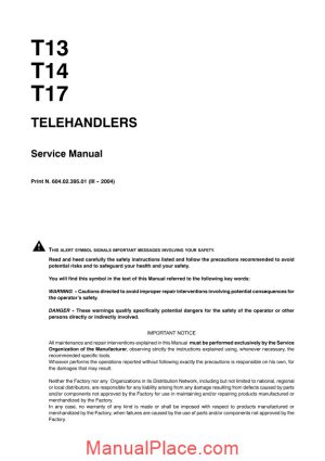 fiat kobelco t13 t14 t17 workshop manual page 1