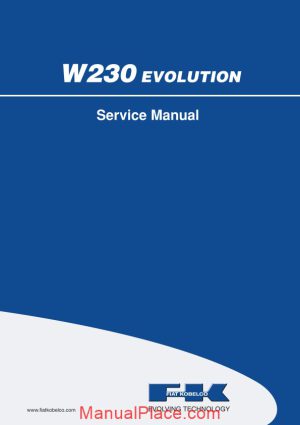 fiat kobelco w230 evolution wheel loader service manual page 1