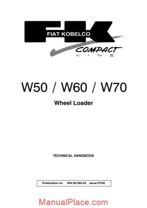 fiat kobelco w50 w60 w70 workshop manual page 1