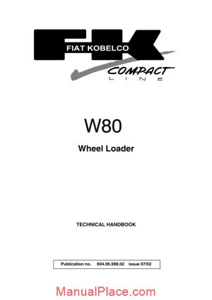 fiat kobelco w80 wheel loader technical handbook page 1