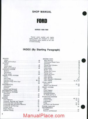 ford 1000 1600 shop manual page 1