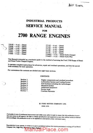 ford 2700 range diesel engine workshop manual page 1