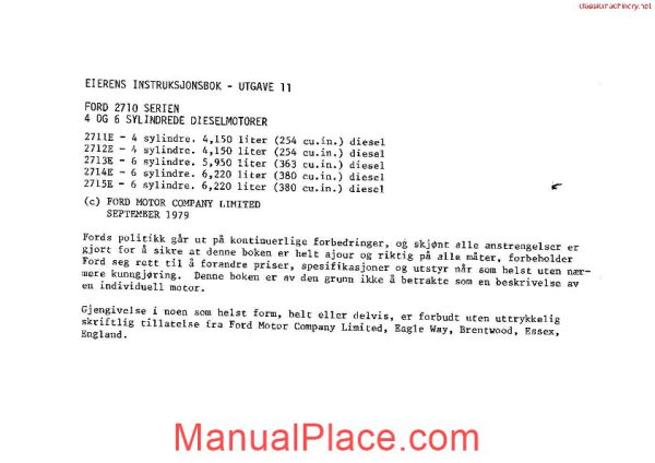 ford 2710 series motor instructions and parts page 3