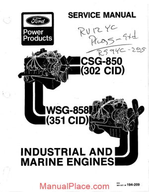 ford 302 351cid industrial marine engine service manual page 1