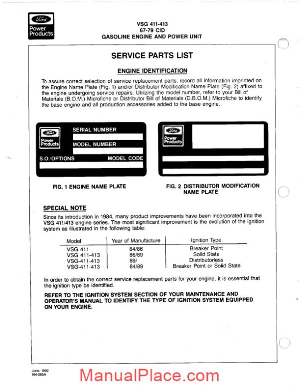 ford 311 413 engine parts service manual page 3