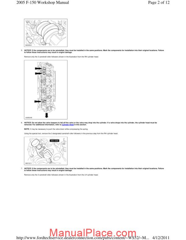 ford f 150 2005 timing drive components workshop manual page 2