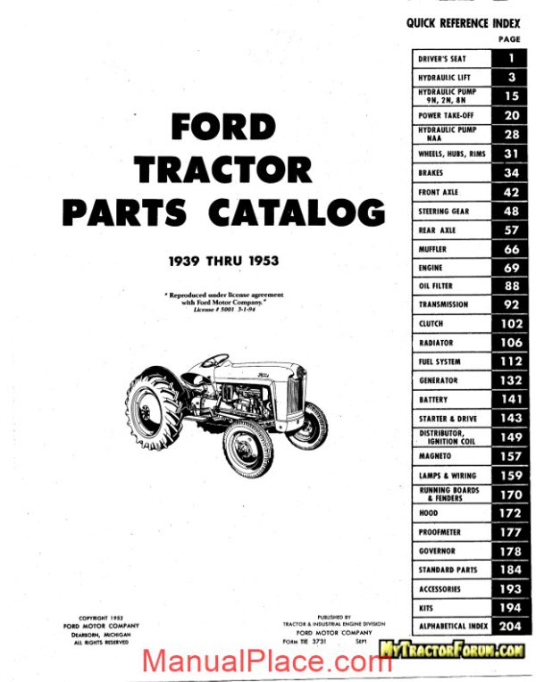 ford master tractor parts manual 9n 2n 8n naa page 2