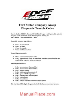 ford motor company group diagnostic trouble codes page 1