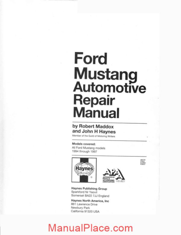 ford mustang repair manual 1994 97 page 2