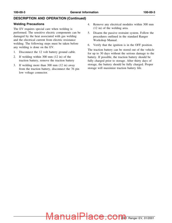 ford ranger ev workshop manual 2001 page 4