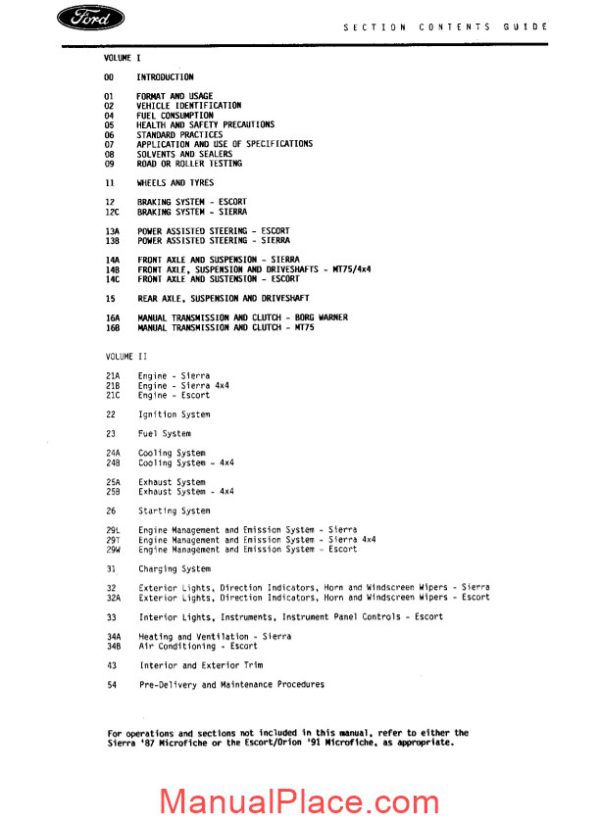 ford sierra rs escort rs cosworth workshop manual page 4