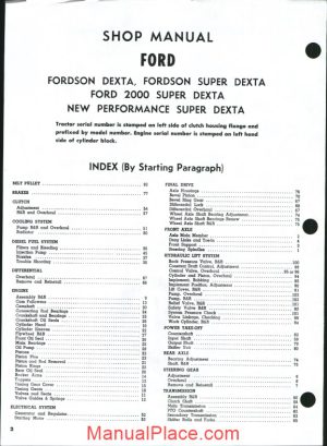 ford super dexta 2000 shop manual page 1