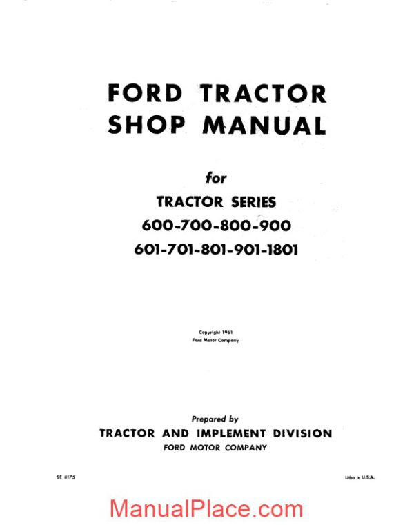 ford tractor 600 800 shop manual page 2