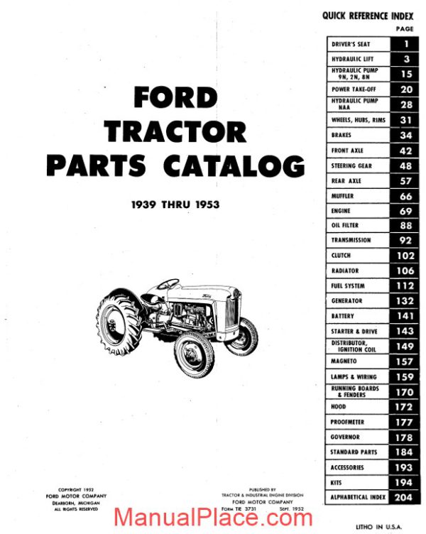 ford tractor 8n 2n 9n and naa master parts catalog page 2