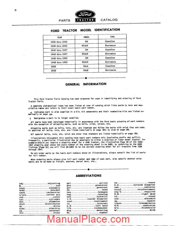 ford tractor 8n 2n 9n and naa master parts catalog page 3