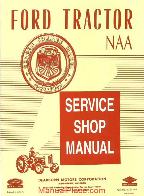 ford tractor naa shop manual page 1