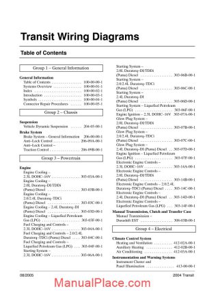 ford transit v184 04 electrical system page 1