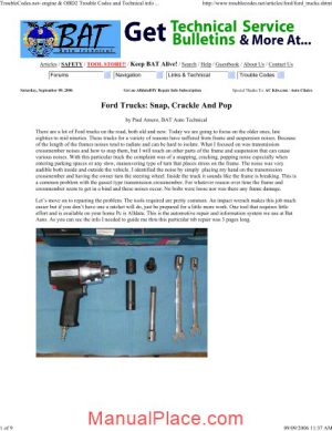 ford trucks snap crackle and pop troubleshooting noises page 1