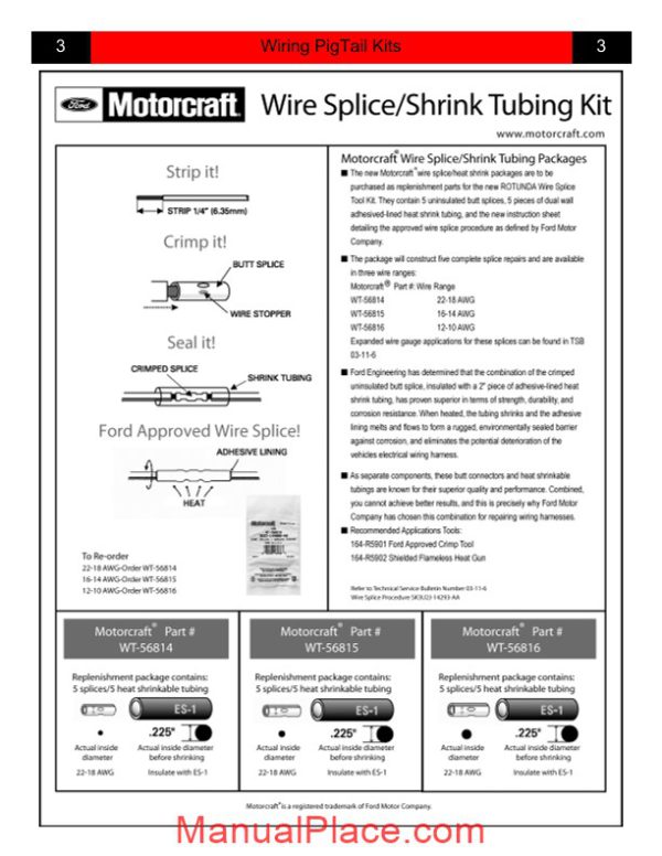 ford wiring pigtail kits identification guide page 3