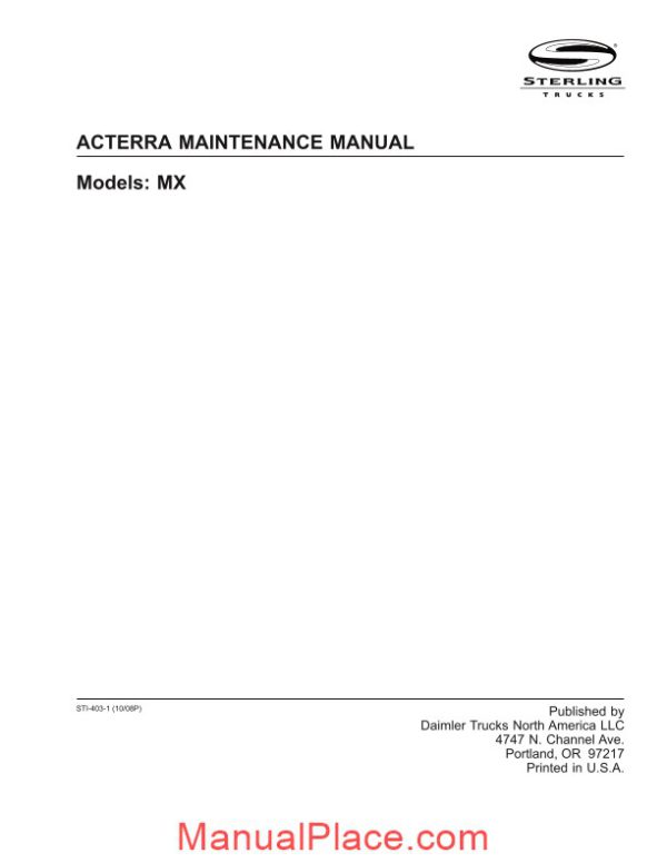 freightliner acterra maintenance manual page 1