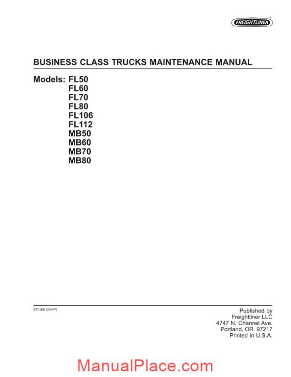 freightliner business class trucks maintenance manual cd1 page 2
