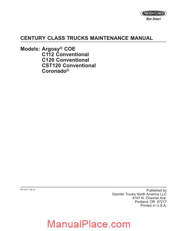freightliner century class trucks maintenance manual 20f17213 page 2