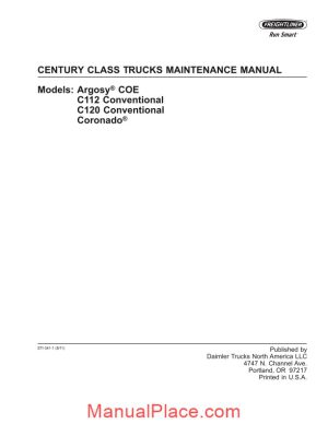 freightliner century class trucks maintenance manual page 1