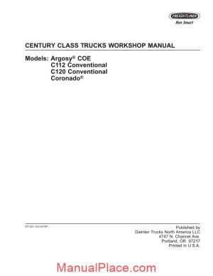 freightliner century class trucks workshop manual page 1