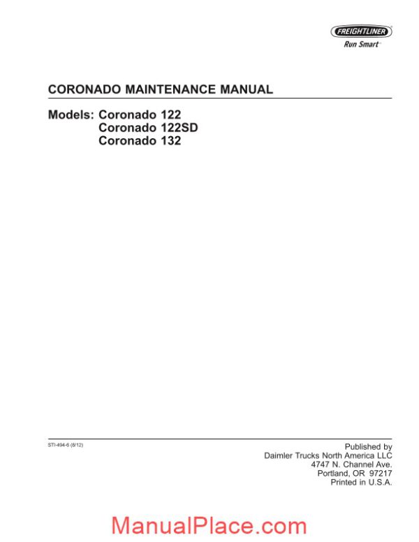 freightliner coronado maintenance manual page 2
