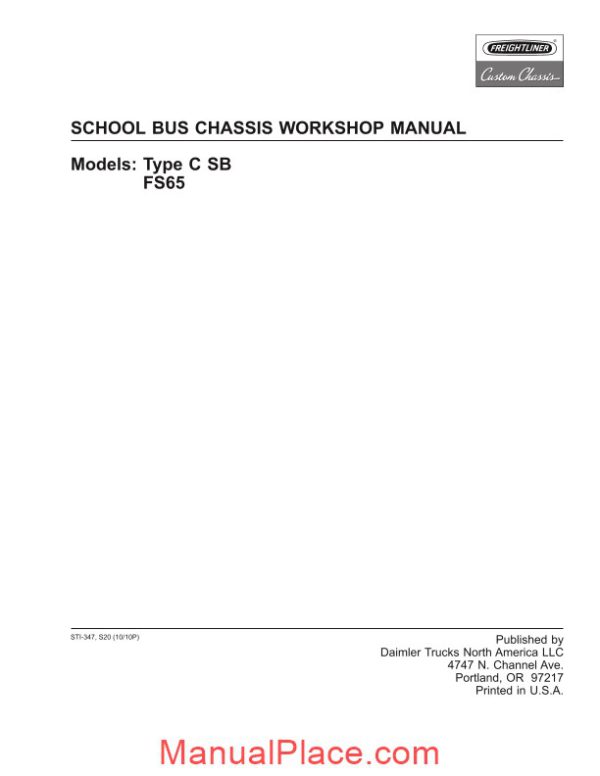 freightliner school bus chassis workshop manual page 1
