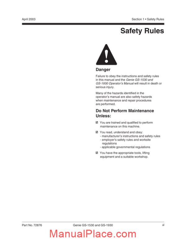 genie gs 1530 gs 1532 from sn 17408 59999 gs 1530 pn 72876 service manual page 3