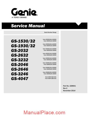 genie gs 4047 from sn 12c 101 gs 4047 pn 228901 service manual page 1