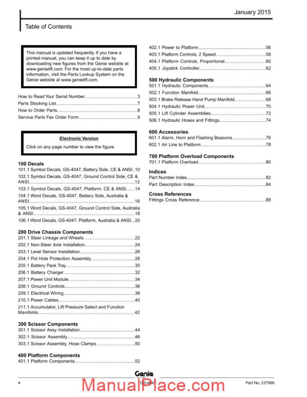 genie gs 4047 from sn gs4712c 101 gs 4047 pn 237966 parts manuals page 4